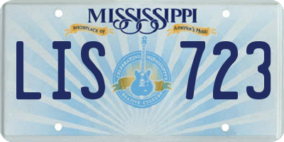 MS license plate LIS723
