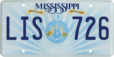 MS license plate LIS726