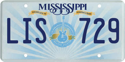MS license plate LIS729