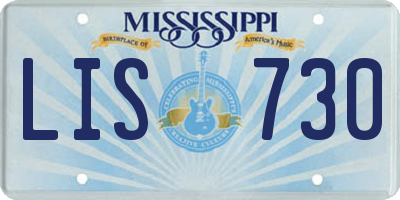 MS license plate LIS730