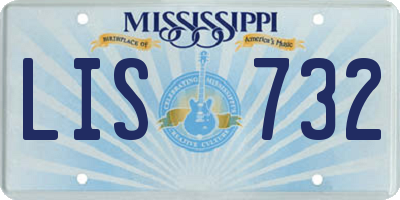 MS license plate LIS732