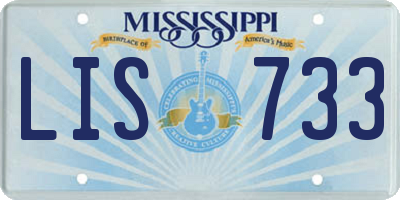 MS license plate LIS733