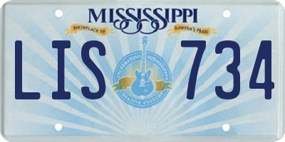 MS license plate LIS734