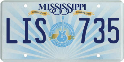 MS license plate LIS735