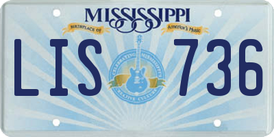MS license plate LIS736