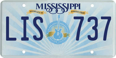 MS license plate LIS737