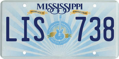 MS license plate LIS738