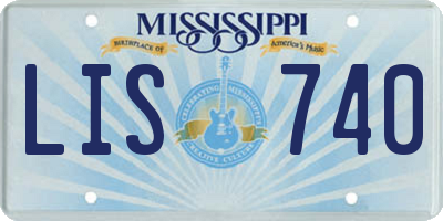 MS license plate LIS740