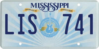 MS license plate LIS741
