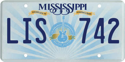MS license plate LIS742
