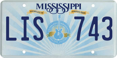 MS license plate LIS743