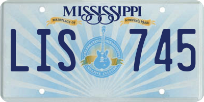 MS license plate LIS745