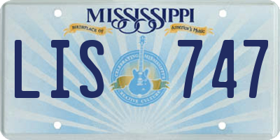 MS license plate LIS747