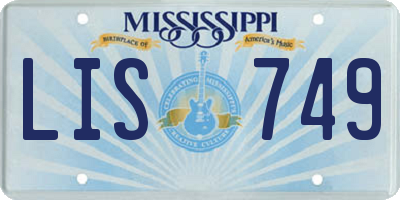 MS license plate LIS749
