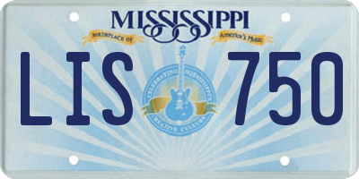 MS license plate LIS750