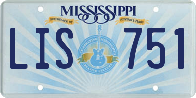 MS license plate LIS751