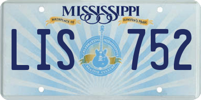 MS license plate LIS752