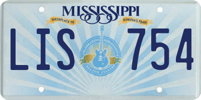 MS license plate LIS754