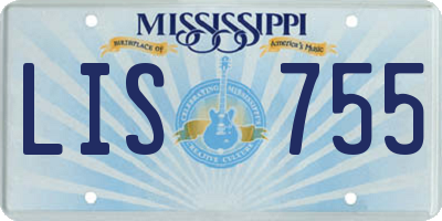 MS license plate LIS755