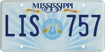 MS license plate LIS757