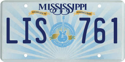MS license plate LIS761