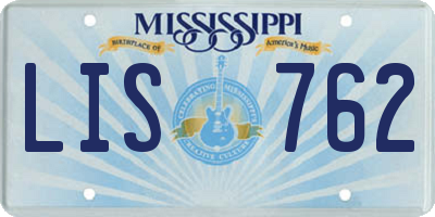 MS license plate LIS762