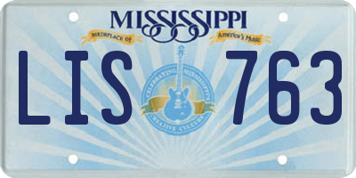 MS license plate LIS763