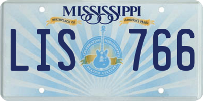 MS license plate LIS766
