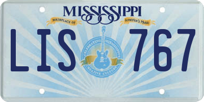 MS license plate LIS767