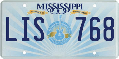 MS license plate LIS768