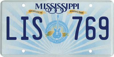 MS license plate LIS769