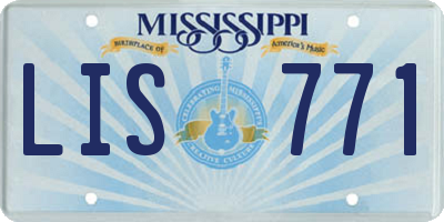 MS license plate LIS771