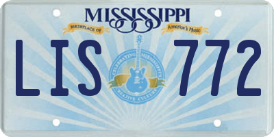 MS license plate LIS772