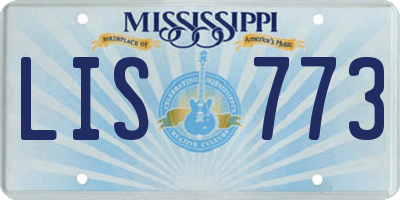 MS license plate LIS773