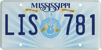MS license plate LIS781