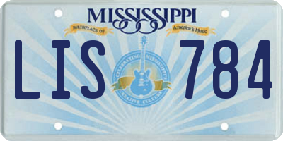 MS license plate LIS784