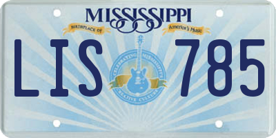 MS license plate LIS785
