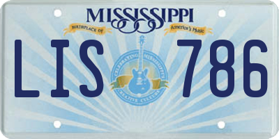 MS license plate LIS786