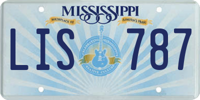 MS license plate LIS787