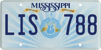 MS license plate LIS788