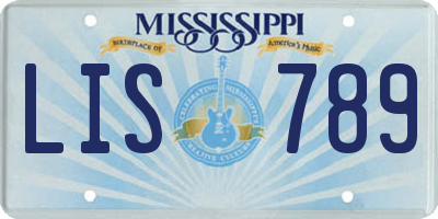 MS license plate LIS789