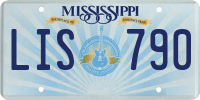 MS license plate LIS790