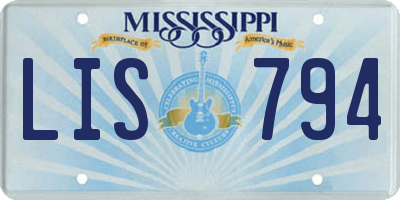 MS license plate LIS794