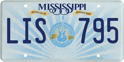 MS license plate LIS795
