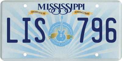 MS license plate LIS796