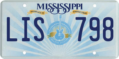 MS license plate LIS798