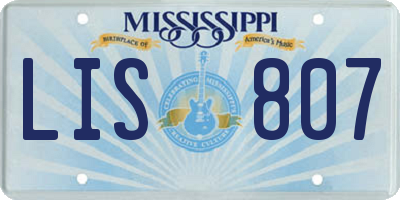 MS license plate LIS807