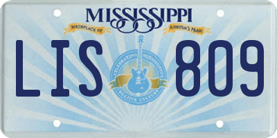 MS license plate LIS809