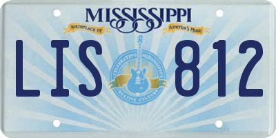 MS license plate LIS812