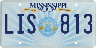 MS license plate LIS813